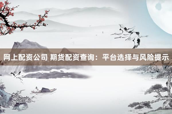 网上配资公司 期货配资查询：平台选择与风险提示