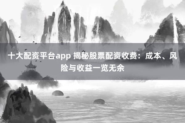 十大配资平台app 揭秘股票配资收费：成本、风险与收益一览无余