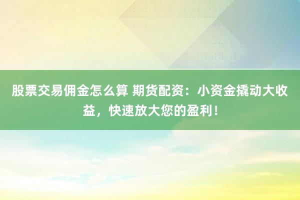 股票交易佣金怎么算 期货配资：小资金撬动大收益，快速放大您的盈利！