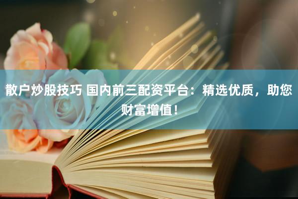 散户炒股技巧 国内前三配资平台：精选优质，助您财富增值！