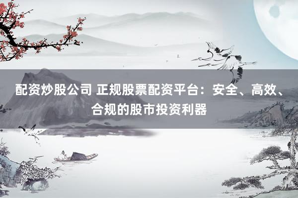配资炒股公司 正规股票配资平台：安全、高效、合规的股市投资利器