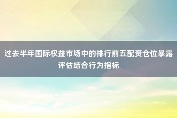 过去半年国际权益市场中的排行前五配资仓位暴露评估结合行为指标