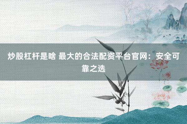 炒股杠杆是啥 最大的合法配资平台官网：安全可靠之选